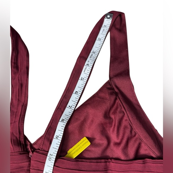 AOFUR WINE RED CHIFFON COCKTAIL maxi EVENING PARTY SWING Bridesmaid DRESS Large - Picture 12 of 16